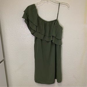 Splendid Olive Green One Shoulder Dress Size S